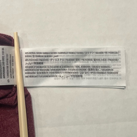 Abercrombie & Fitch Shirt Men's Size XL Muscle V-Neck Logo Maroon Short Sleeve - Picture 9 of 11